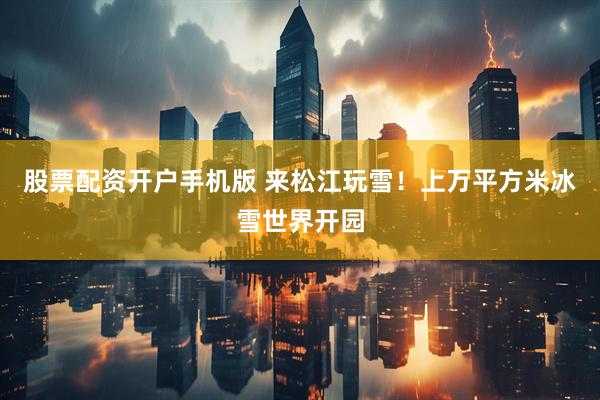 股票配资开户手机版 来松江玩雪！上万平方米冰雪世界开园