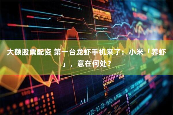 大额股票配资 第一台龙虾手机来了：小米「养虾」，意在何处？